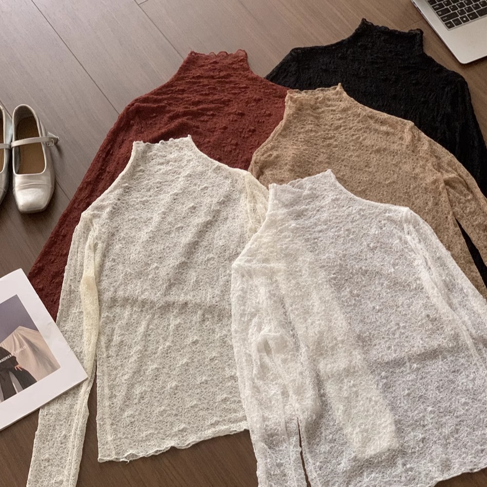 【大牌代工】蕾丝打底衫女