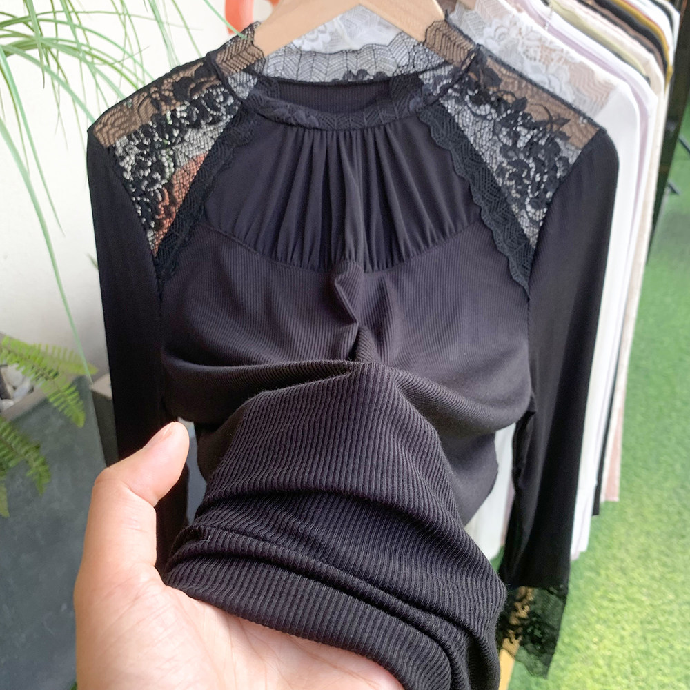 蕾丝打底衫女秋冬蕾丝打底衫女