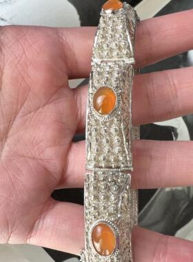 925纯银古董首饰中古饰品玛瑙