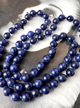 方钠石项链青金石古董首饰中古