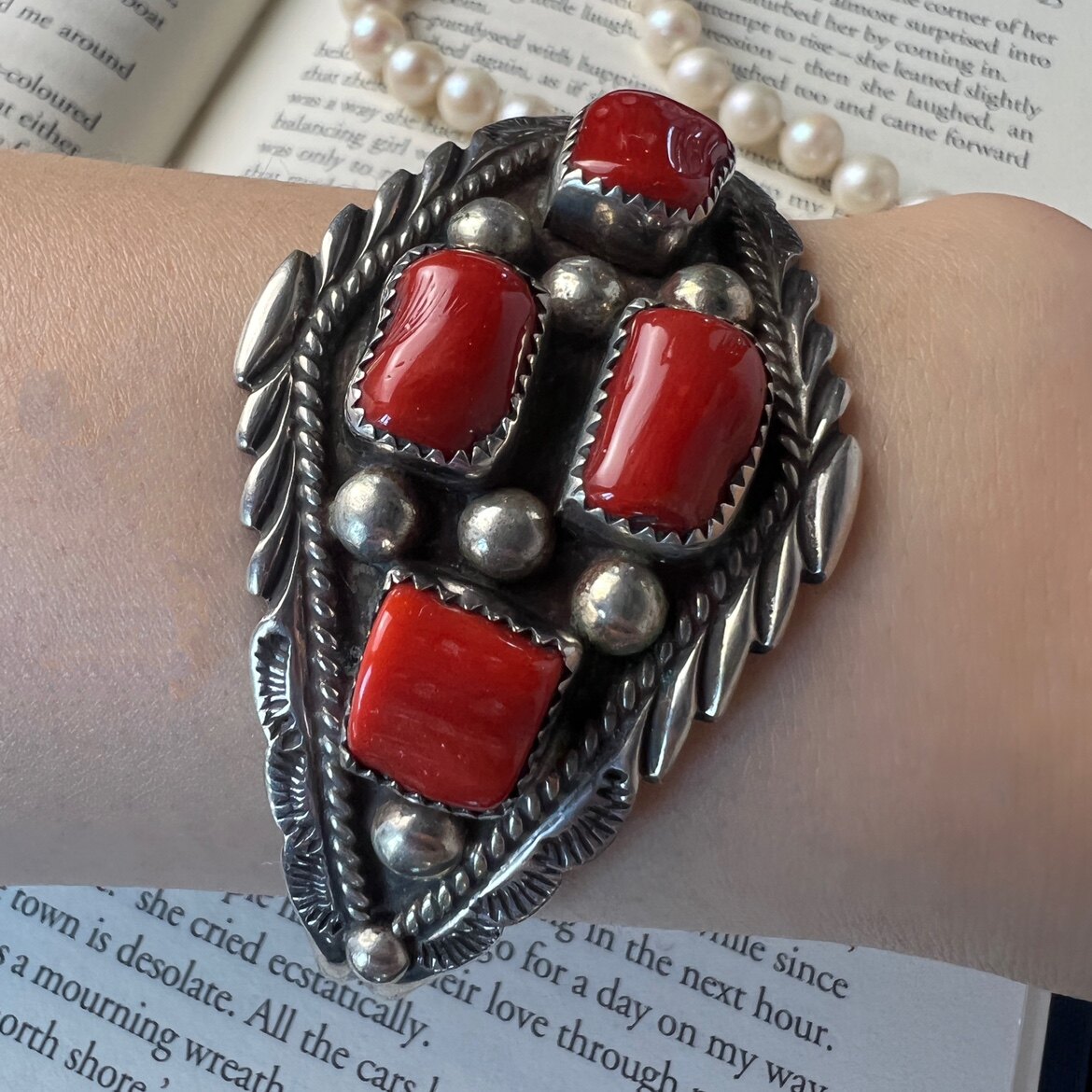 美国印第安纳瓦霍孤品古董首饰925纯银手镯手链手工镶嵌vintage