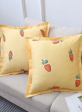 纯棉抱枕套不含芯靠背套60卧室床上靠枕套定做靠垫套方形午睡枕头