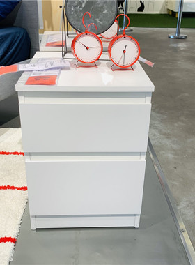 宜家国内代购库伦两斗抽屉柜卧室收纳储物斗柜床边柜床头柜