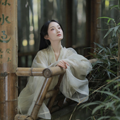 套装 褙子汉服 上新2024款 原创宋制交领长衫 子后•天游 春季