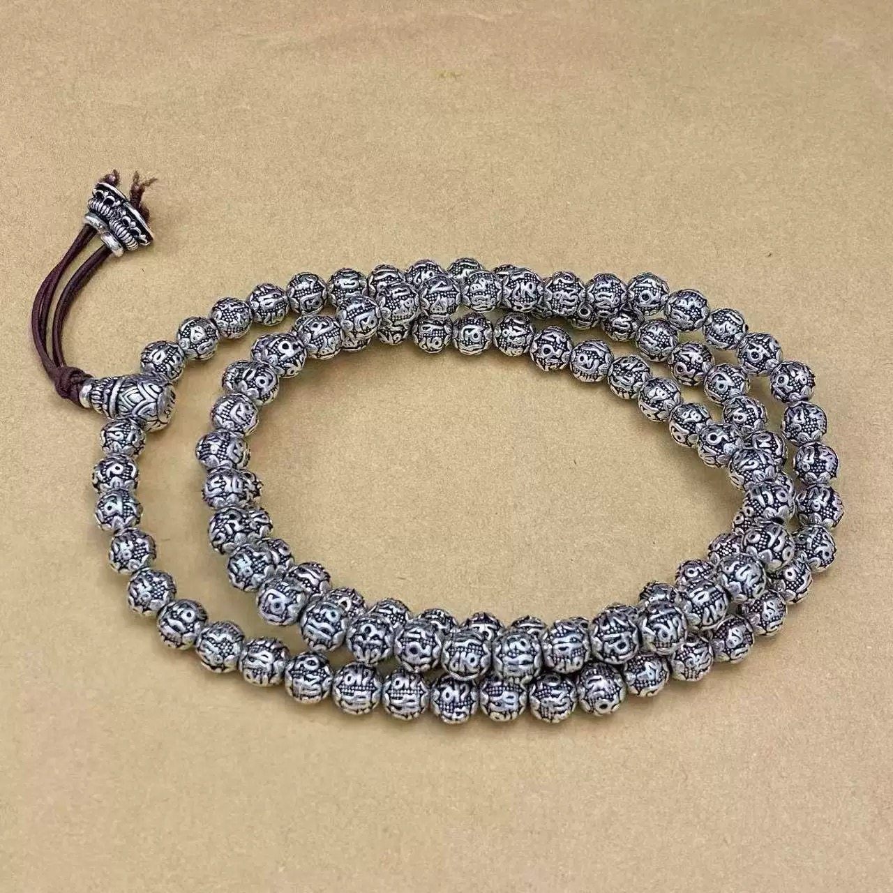 足银999六字真言108颗手串男女通用佛珠链刻手把玩项饰复古礼物,饰品/流行首饰/时尚饰品新,银饰项链,淘宝优惠券,粉丝福利购,淘宝优惠卷