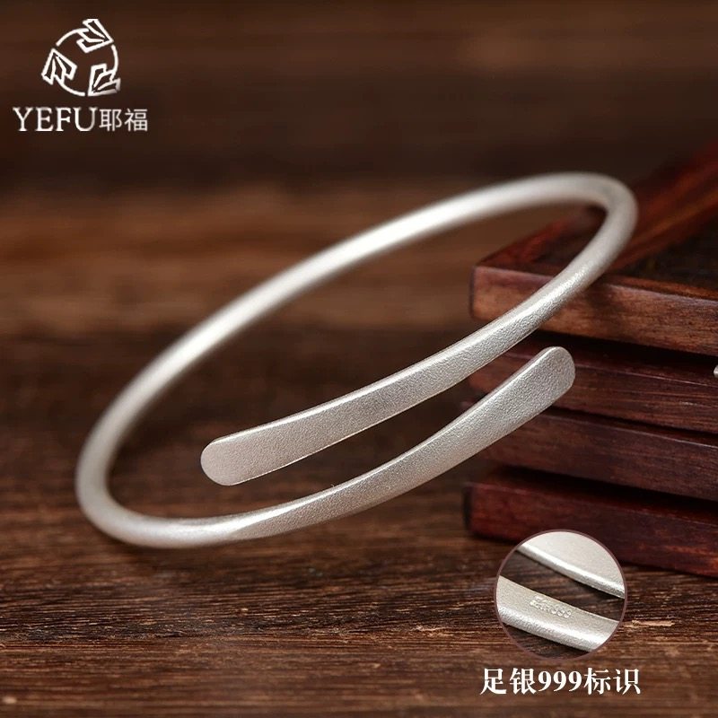 999纯银古法手工手镯女款实心开口可调节足银镯子送女友礼物,饰品/流行首饰/时尚饰品新,银饰手镯,淘宝优惠券,粉丝福利购,淘宝优惠卷