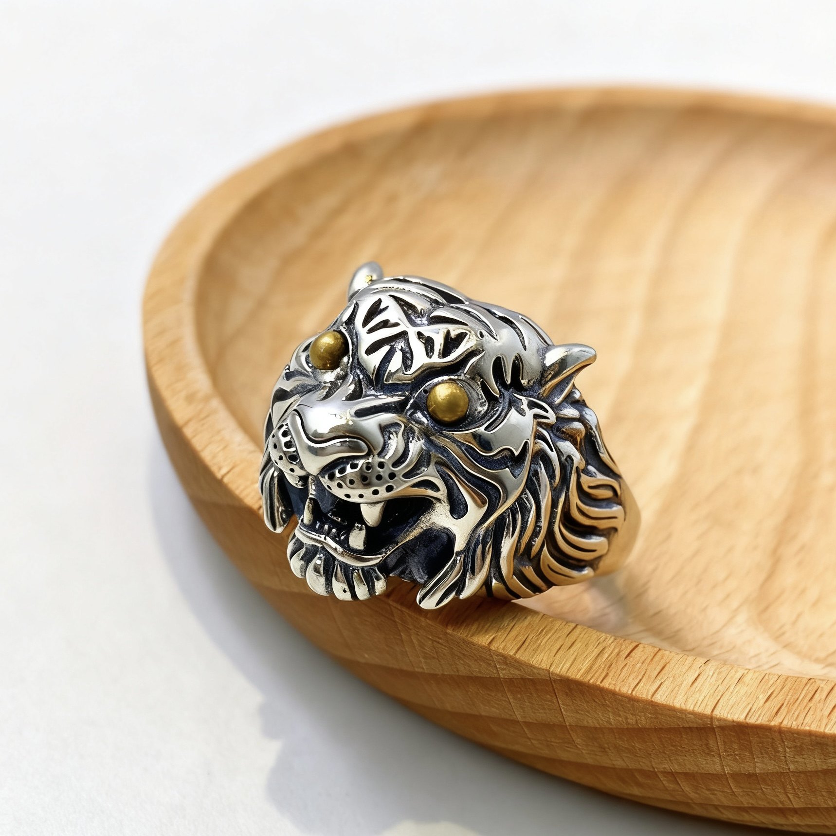 纯银925复古典雅民族风格百搭个性时尚虎虎生威女士戒指开口,饰品/流行首饰/时尚饰品新,银饰戒指,淘宝优惠券,粉丝福利购,淘宝优惠卷