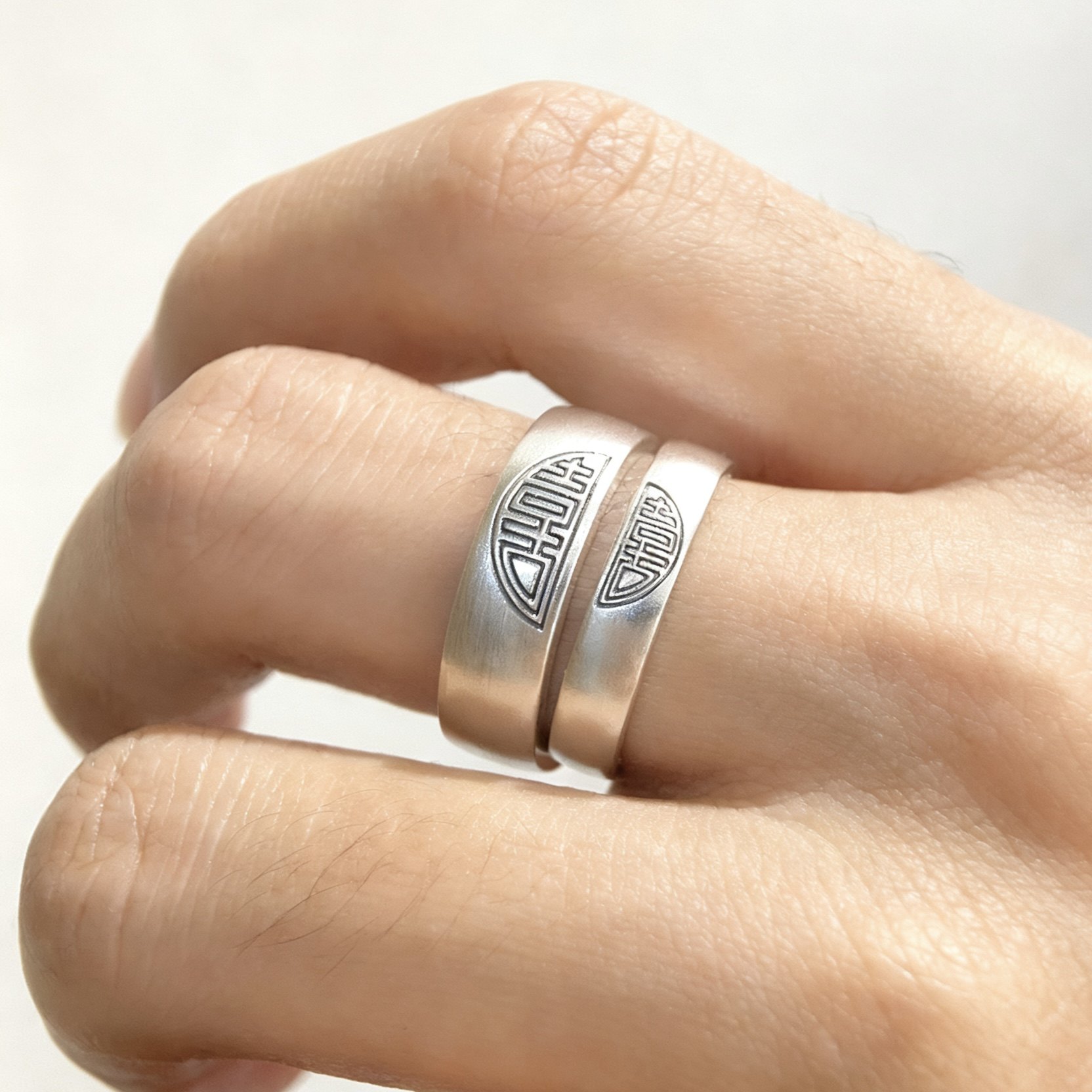 纯银999双喜戒指足银男士女款开口可调节指环简约喜字情侣一对,饰品/流行首饰/时尚饰品新,银饰戒指,淘宝优惠券,粉丝福利购,淘宝优惠卷