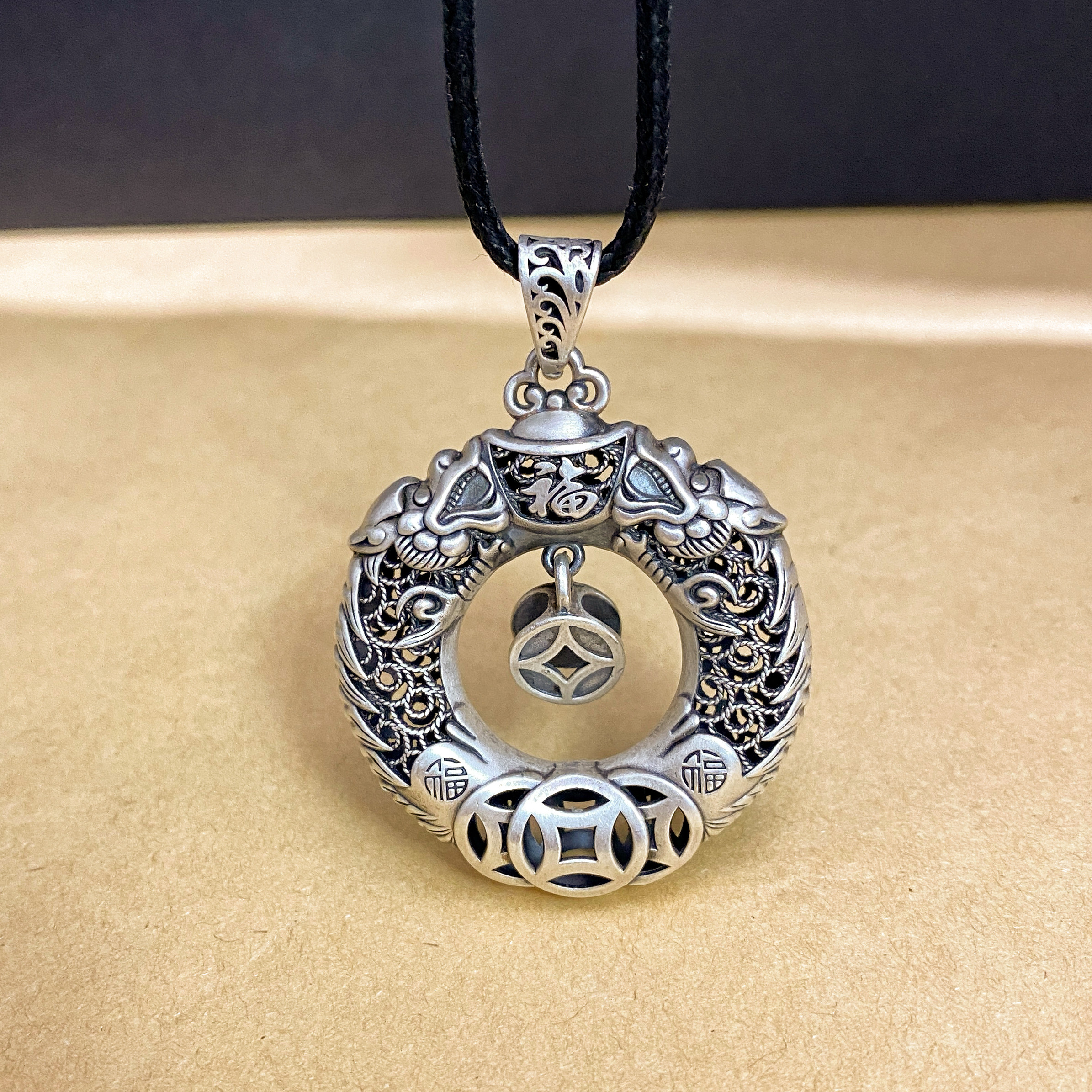 纯银999双龙平安扣吊坠复古民族风项链毛衣链男士女款银饰挂件,饰品/流行首饰/时尚饰品新,银饰吊坠,淘宝优惠券,粉丝福利购,淘宝优惠卷