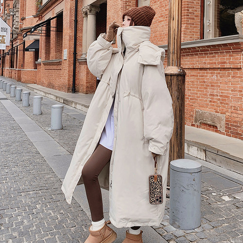 大码女装胖mm工装连帽羽绒棉服