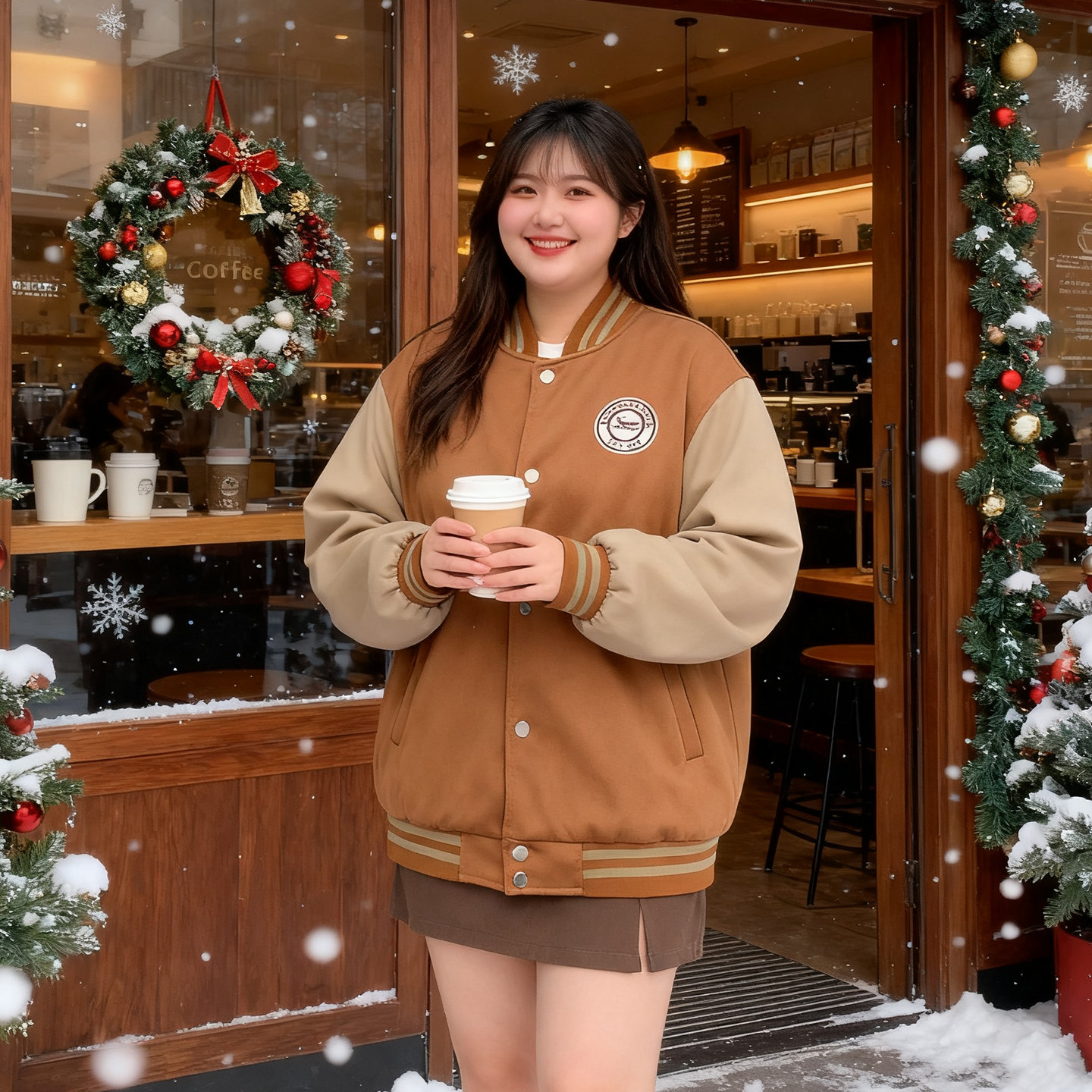 2025秋冬季大码胖mm复古棒球服外套女学院风宽松显瘦休闲夹克上衣,女装/女士精品,常规大码外套,淘宝优惠券,粉丝福利购,淘宝优惠卷