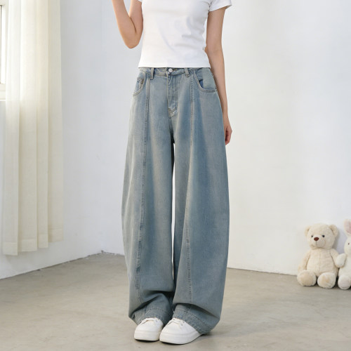 巨显瘦！版型不挑人，阔腿牛仔裤