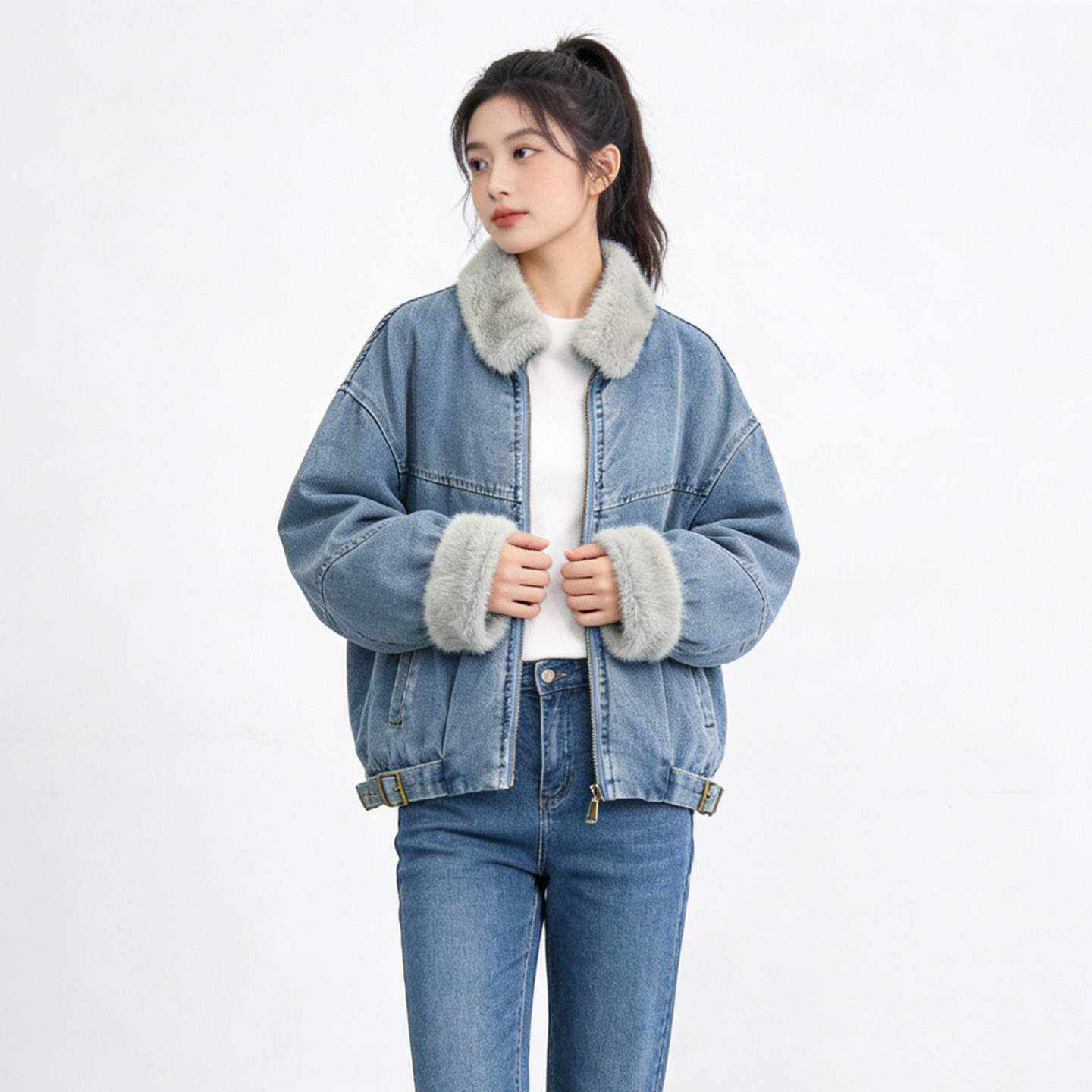 300斤大码胖mm羊羔毛绒牛仔外套女冬季加绒加厚保暖宽松棉衣棉服,女装/女士精品,常规大码外套,淘宝优惠券,粉丝福利购,淘宝优惠卷