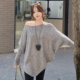 2025秋冬大码 女装 胖mm设计感一字肩针织上衣宽松显瘦遮肉百搭毛衣