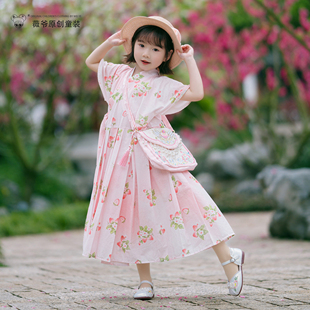 薇爷【明制贴里】女童改良汉服连衣裙夏季新款中国风儿童古风仙气