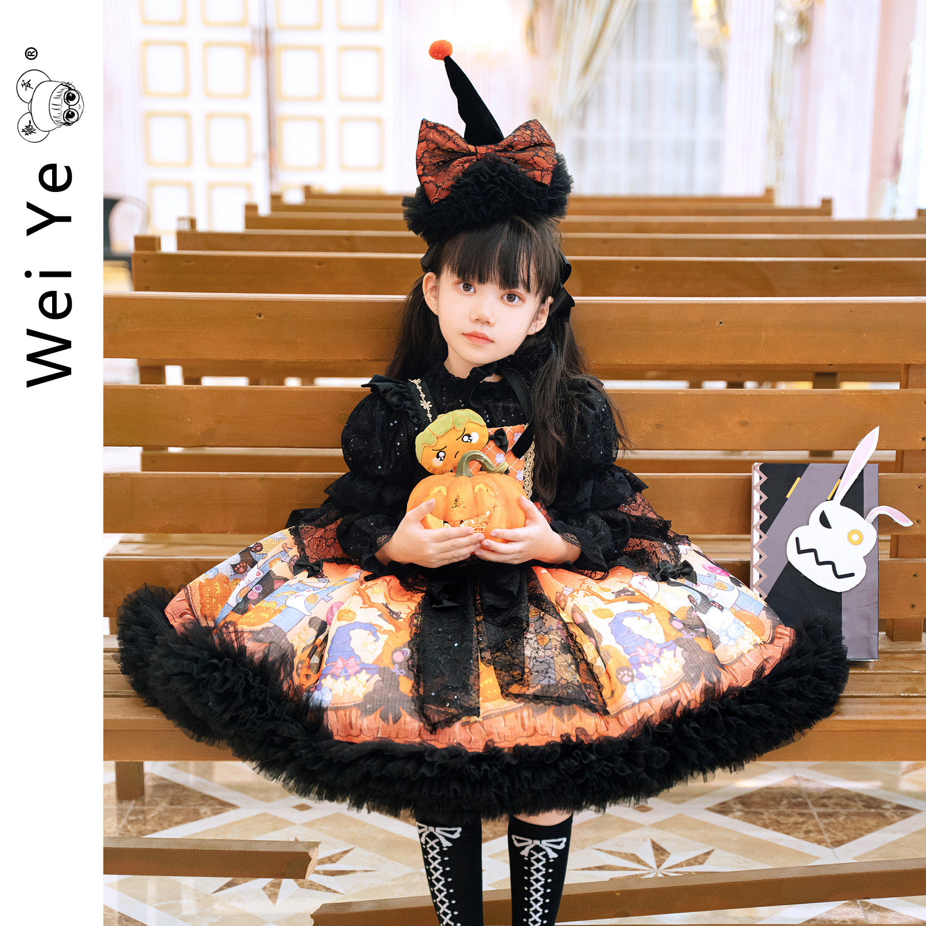 薇爷原创童装淘气猫万圣节套装