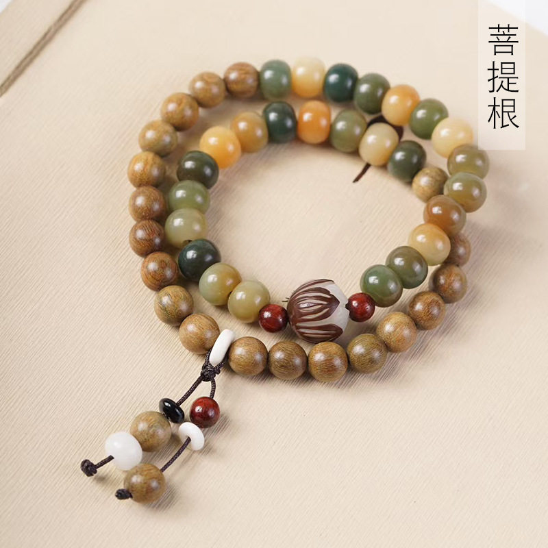 厂家DIY搭绿檀首饰敦煌手链念珠款0.8文玩莲台男女菩提规格