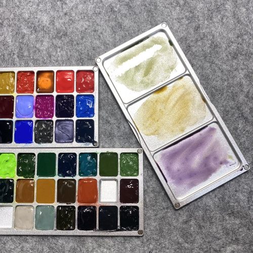 水彩盒水彩颜料调色盘12色调色盘