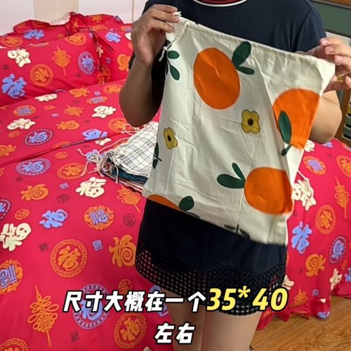 全棉抽绳收纳袋纯棉衣物床品整理