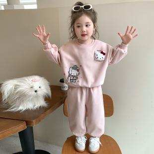 洋氣時髦兒童超好看秋裝 女童衛(wèi)衣套裝 秋季 2025新款 寶寶可愛兩件套
