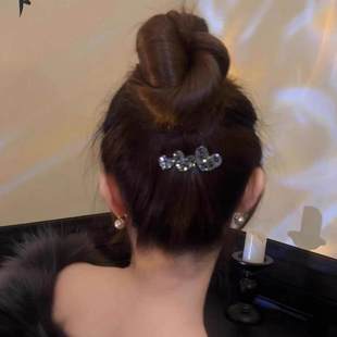 甜美水钻爱心发夹女一对装头饰发卡高级感侧边夹碎发夹子过年发饰