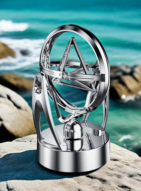 三角永动仪牛顿球模型旋转磁性摇摆器天体仪轨道摆件usb装饰品