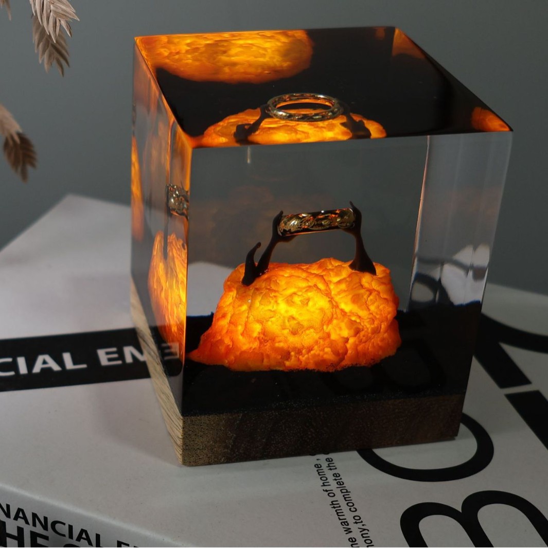 实木树脂指环王魔戒蘑菇云暗黑力量小夜灯床头灯氛围灯摆件礼物