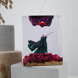 哈利波特场景手办伏地魔魔杖火焰石小夜灯床头灯氛围灯摆件礼物