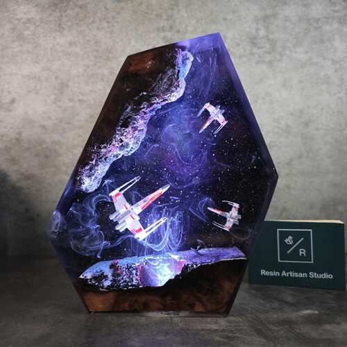 星球大战X翼战机宇宙银河星空宇航员树脂小夜灯氛围灯摆件礼物