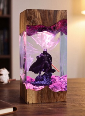 手作星球大战黑暗武士光剑树脂小夜灯床头氛围灯摆件创意生日礼物