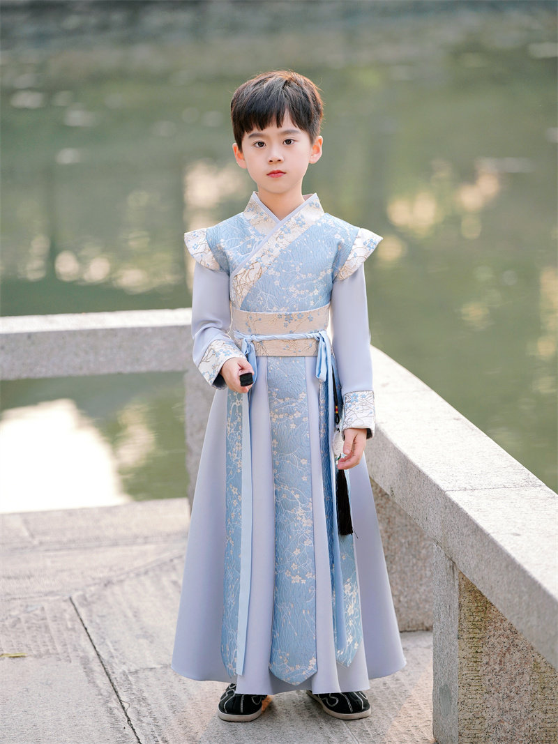 汉服男童春季新款儿童国风小男孩帅气唐装古风武侠风少爷国学演出