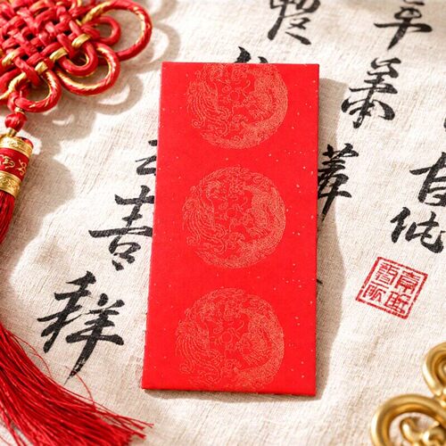 新年手写高档对联书法纸龙凤洒金