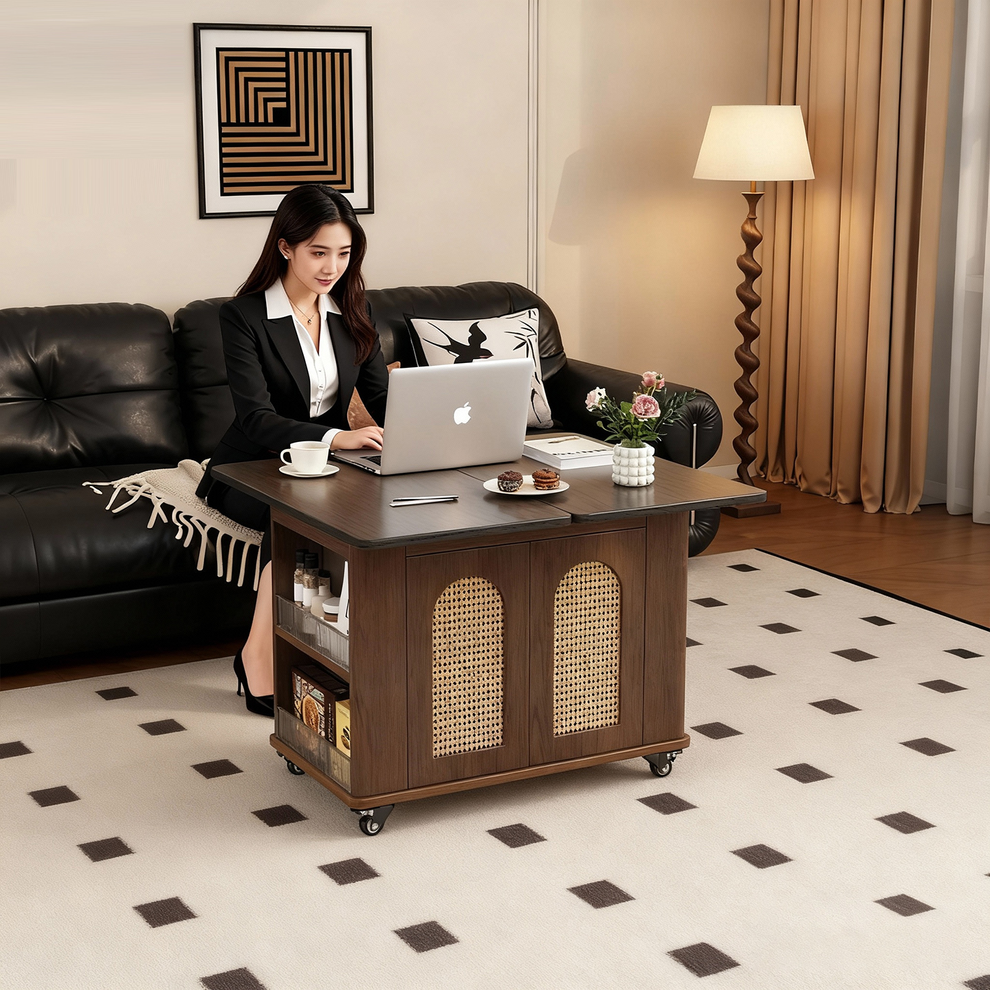 复古风可移动迷你小茶几客厅边几