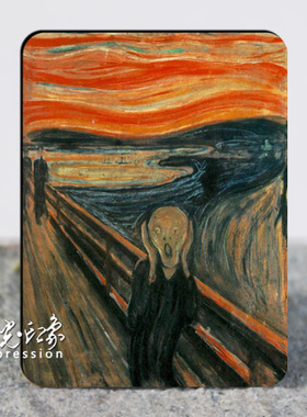 蒙克Edvard Munch经典油画作品 呐喊 呼号 创意冰箱贴 磁贴机箱贴