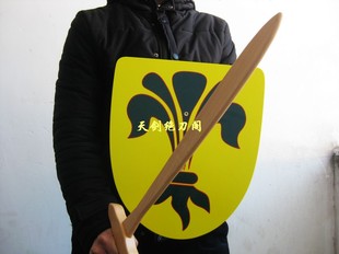天剑绝刀阁 盾牌剑 儿童玩具 表演道具 小木剑 实木制造未开刃