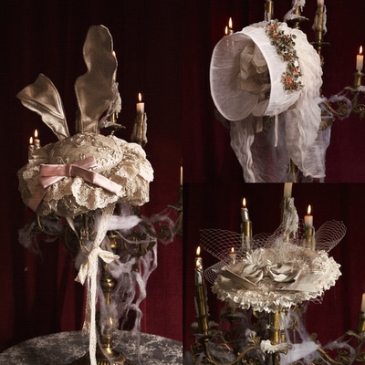 血液供给原创优雅兔耳帽圆顶帽子