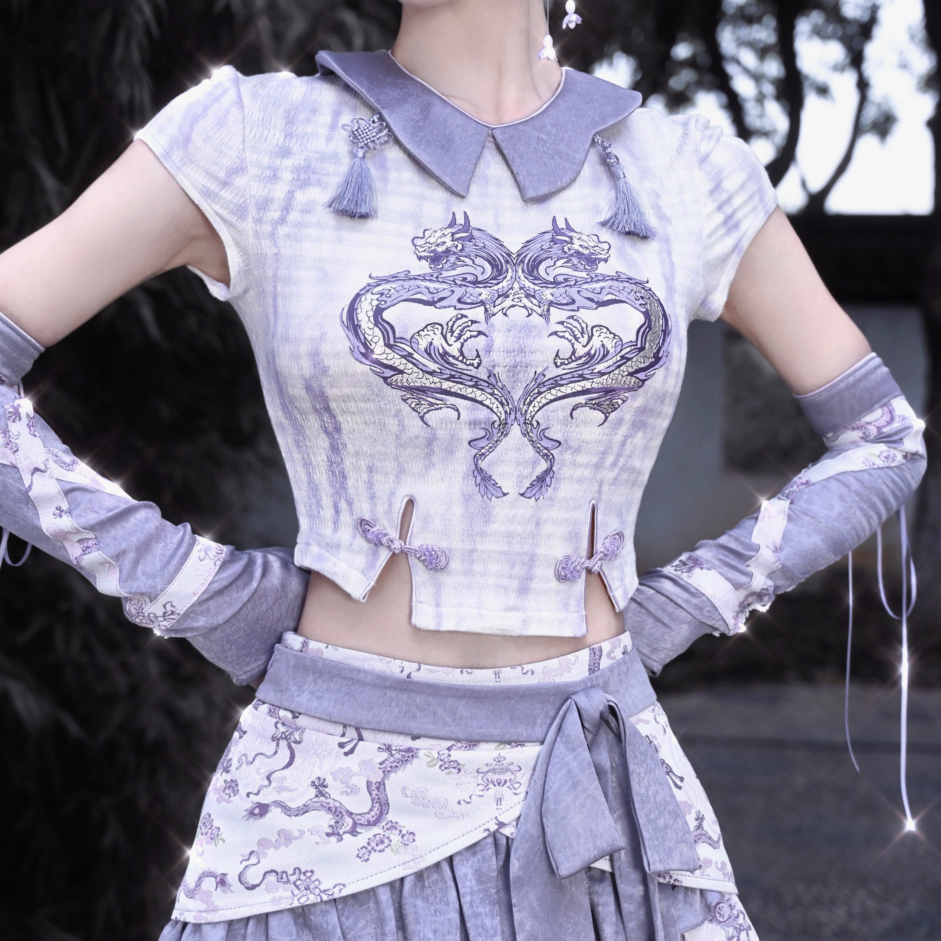 血液供给原创龙纹针织T恤