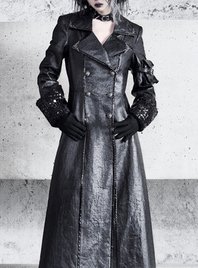 血液供给原创◆蛇瞳之影裂纹皮哥特西装设计感羊羔毛加厚大衣外套