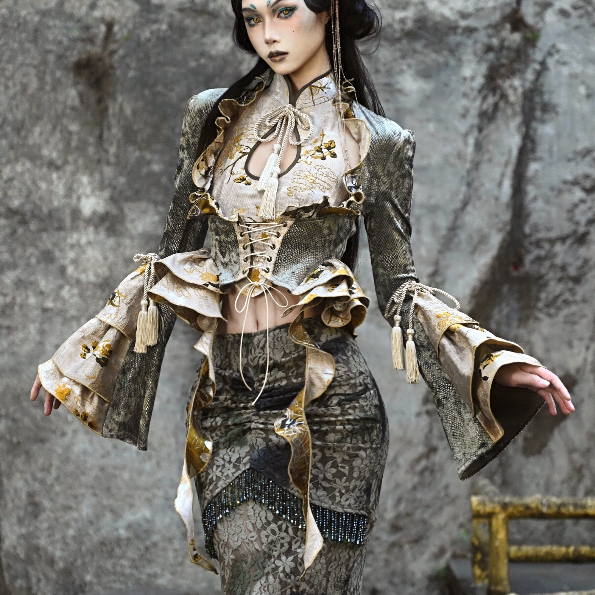 血液供给原创◆绑带开衫外套