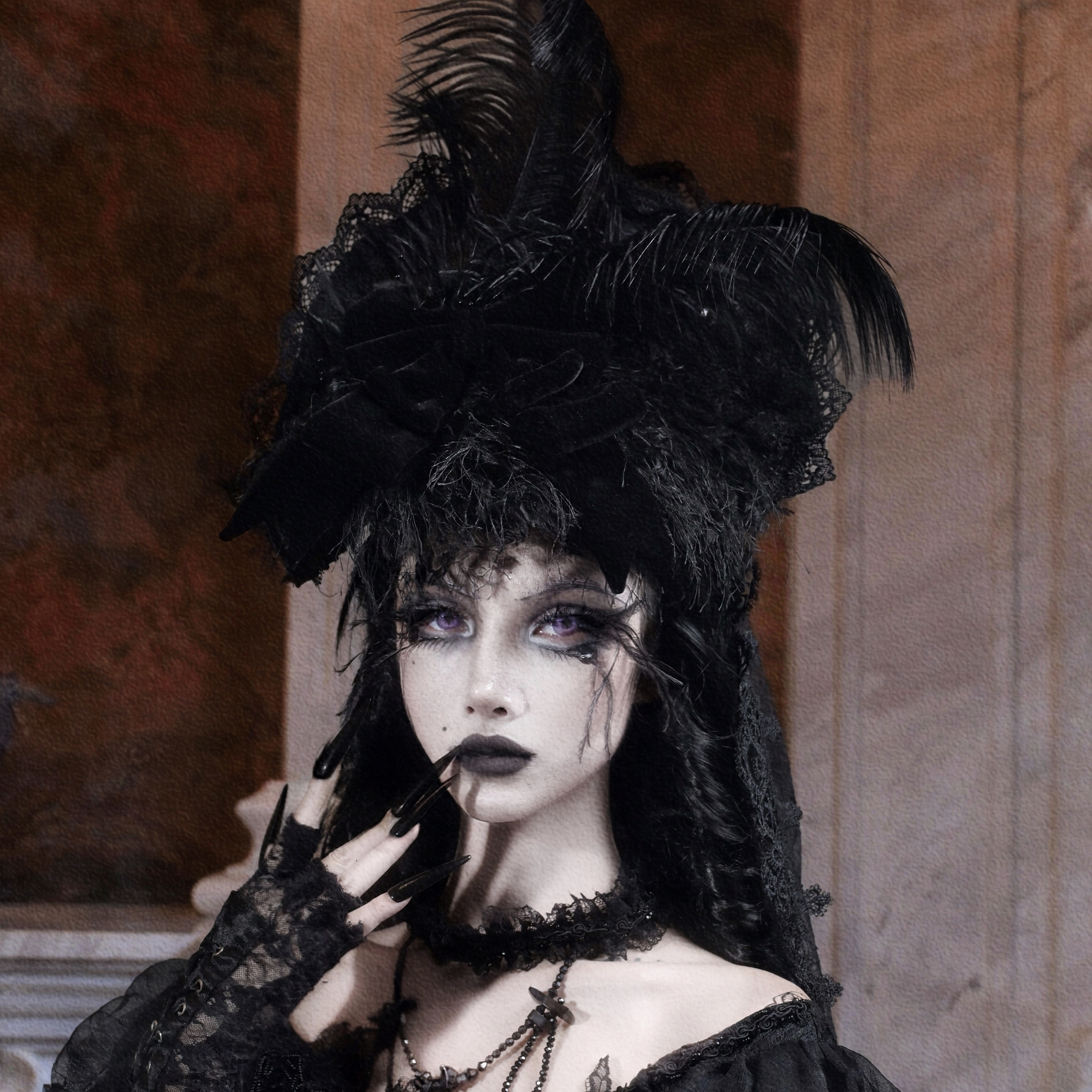 血液供给可拆头纱高顶帽