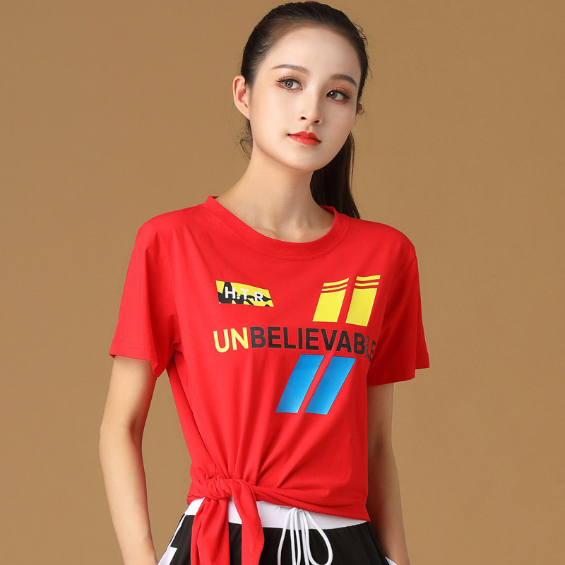 洛神广场舞服装新款曳步舞春秋时尚短袖运动健身操鬼步舞跳舞衣女