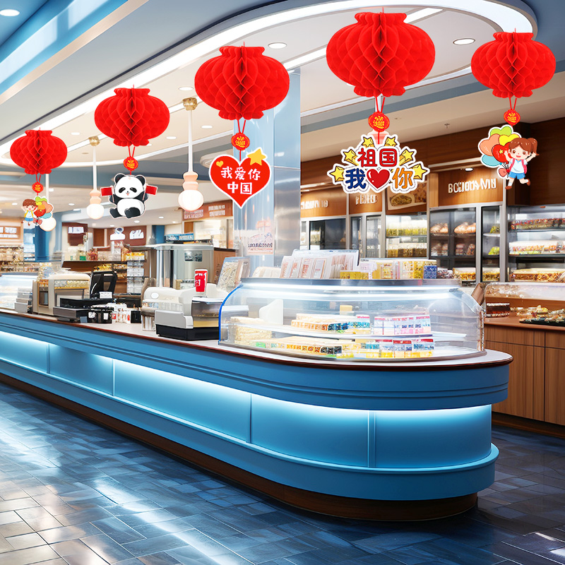 中秋国庆节店铺灯笼吊顶挂件