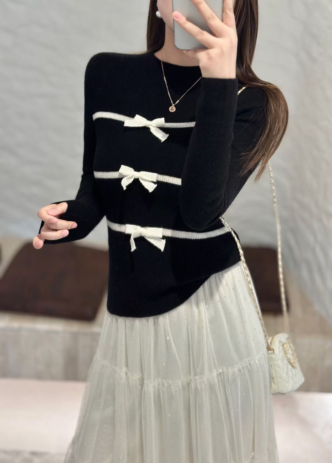 2025新款时尚显瘦百搭羊毛衫女秋冬款毛衣外穿打底修身羊毛衫