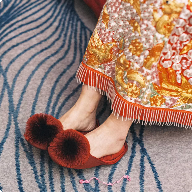 红色晨袍拖鞋女毛球棉拖鞋婚庆喜庆新娘鞋秀禾婚鞋日式居家包头拖,居家布艺,居家婚庆拖鞋,淘宝优惠券,粉丝福利购,淘宝优惠卷
