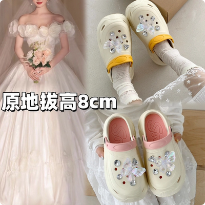 内增高玛丽珍婚鞋女主婚纱神器厚底松糕鞋10cm小个子不累脚新娘鞋