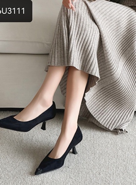 一代佳人官方正品26u3111法式尖头细跟高跟鞋女时尚名媛气质