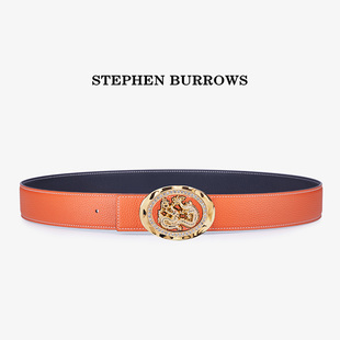 2026新款 史蒂芬正品 皮带虎符双面荔枝纹头层牛皮正装 男士 腰带 爆款