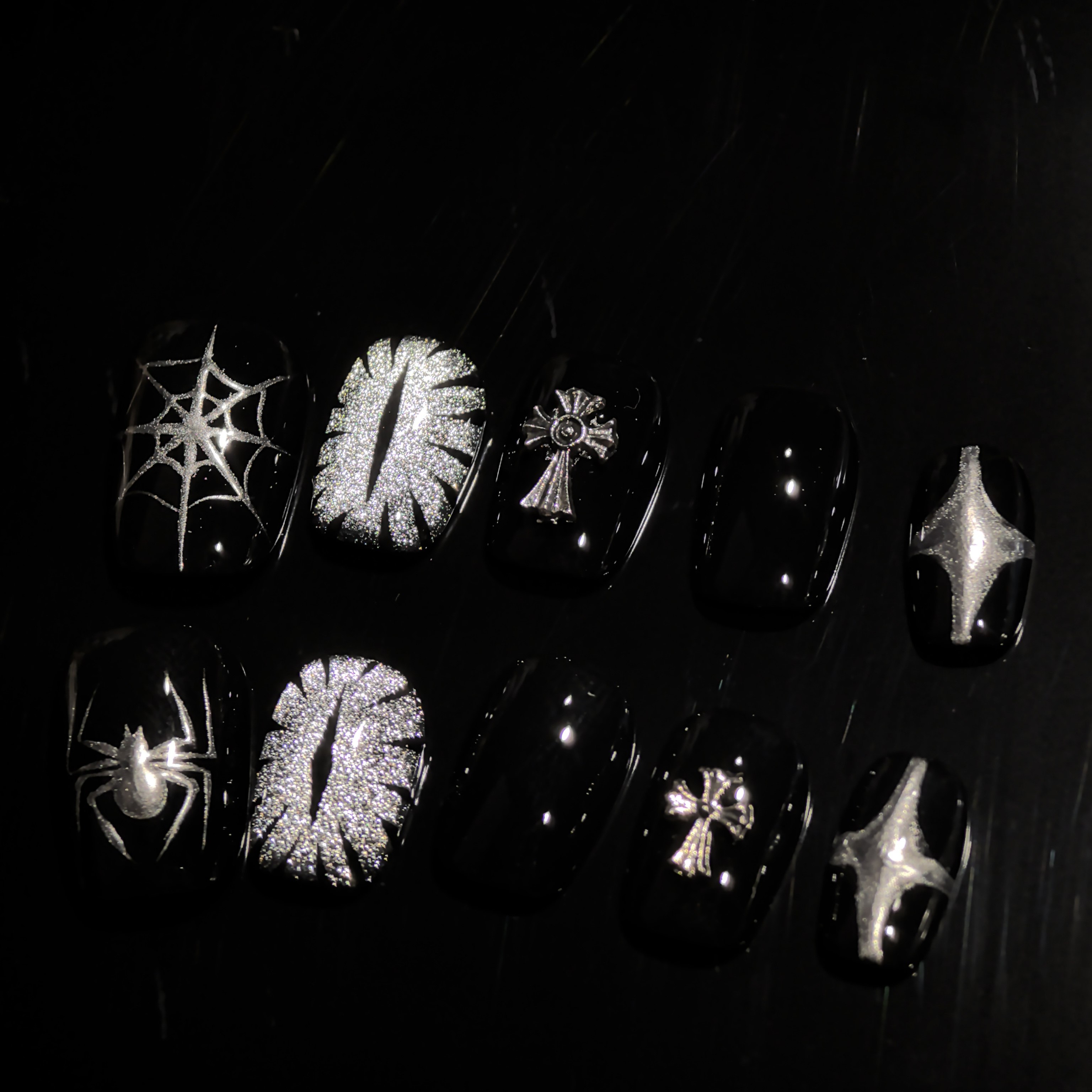 银瞳暗网-纯手工男生穿戴甲短甲猫眼个性金属风高级美甲恶魔瞳孔,彩妆/香水/美妆工具,穿戴甲/甲片,淘宝优惠券,粉丝福利购,淘宝优惠卷