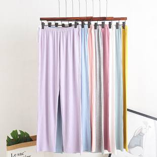 孕妇睡裤 可调节裤 莫代尔宽松孕妇产后家居裤 托腹打底裤 子 薄款 夏季