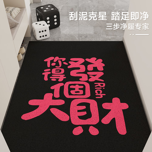 创意文字丝圈入户门地垫2025新款